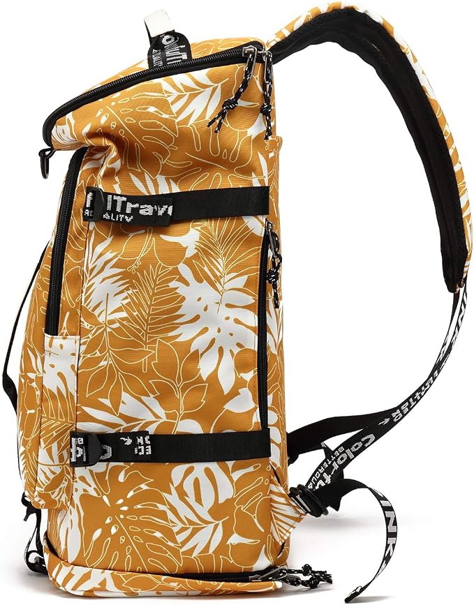 Kalesi Gym Duffle Bag Backpack 4-Way Waterproof with Shoes Compartment for travel Sport Hiking laptop (Mustard yellow) - Image 7