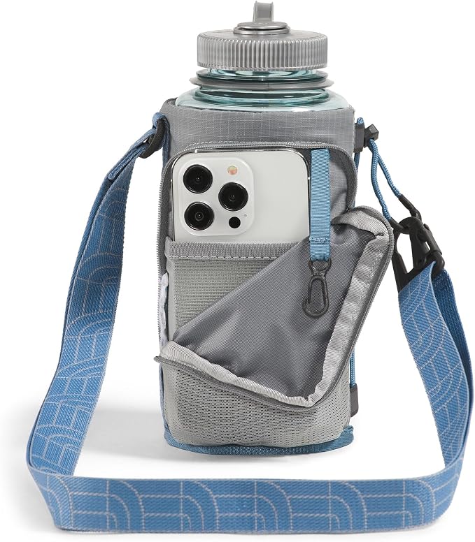 The North Face Borealis Water Bottle Holder - Adjustable Strap, Water-Repellent Finish, External Pocket with Key Hook, Concrete, One Size | Adjustable Strap, Water-Repellent Finish, External Pocket - Image 3