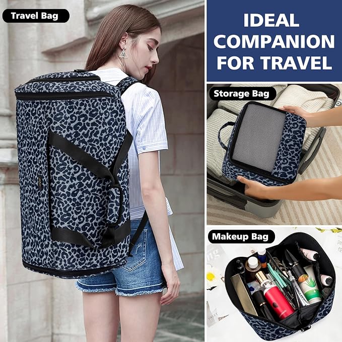 Convertible Garment Bags for Travel - Carry on Garment Duffle Bag with Backpack Straps for Men Women, 4 in 1 Large Travel Duffel Bags with Shoes Compartment Hanging Suit Dress Weekender Bag 3pcs Set - Image 2