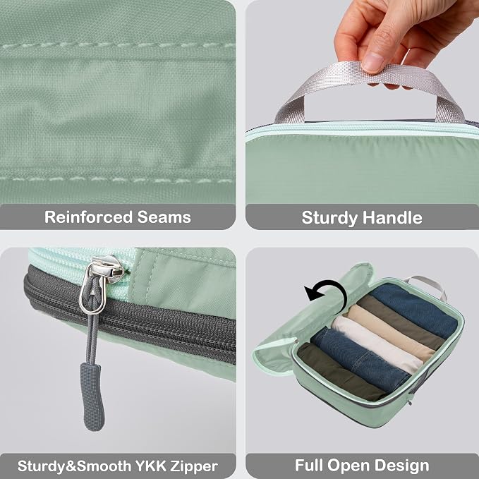 Cipway Compression Packing Cubes, Lightweight Travel Luggage Organizers with Shoe, Toiletry & Laundry Bags, Travel Essentials for Carry-on Suitcase (8 Piece, Sage Green) - Image 6