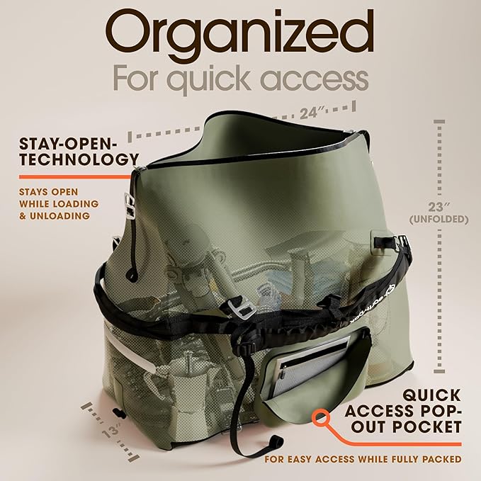 Earth Pak Waterproof Duffel Bag - Large Dry Bag, 1680D TPU, Heavy Duty, Camping & Marine Dry Bag, 8x8 Popout Pocket - Image 5