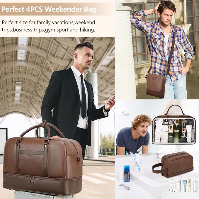 Wogarl Weekender Bag for Women Men Large Overnight Bag Travel Duffel Bag with Shoe Compartment Toiletry Satchel Bag Carry On Bag Fit 21" Laptop - Image 2