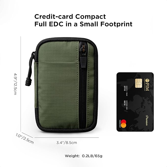 ALPAKA HUB Pouch V2 Tool Pouch Green Axoflux 210D Ripstop Nylon | For Cables, Cards, Coins, RFID Blocking Pocket Protector，Everyday Carry and Travel - Image 3