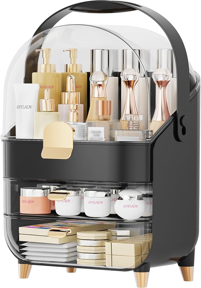 Anylady Makeup Organizer Countertop, Skincare Holder Bathroom Counter Organizer, Storage Box Cosmetic Display Cases, Teen Girl Gifts Make up Organizers for Vanity, Dresser - Image 9