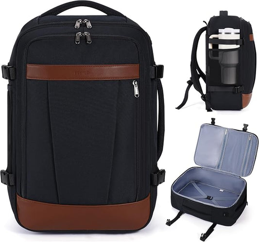 ECOHUB 19" Travel Backpack for Men Women 30L Large Carry-On Backpack with 17.3 In Laptop Compartment,Black by ECOHUB