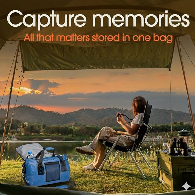 Earth Pak Waterproof Duffel Bag - Heavy Duty Motorcycle Dry Bag with Large Storage Space Perfect for Traveling, Camping, Kayaking, Fishing & Canoeing Bag 50L/70L/90L/120L Sizes - Image 4