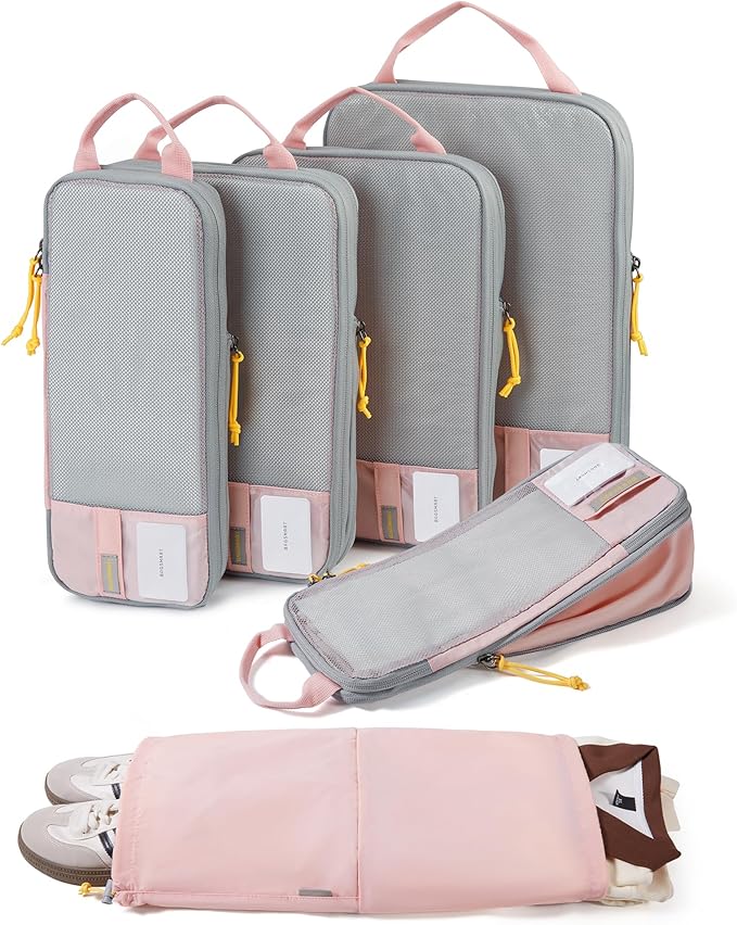 BAGSMART 6 Set /4 Set/2 Set Compression Packing Cubes for Travel, Lightweight Luggage Organizer Bags, Durable Space Saver Bags Travel Essentials by BAGSMART