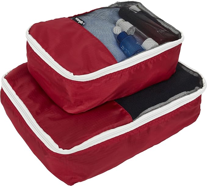 Wrangler 5 Piece Luggage & Travel Accessories Set, Red - Image 6
