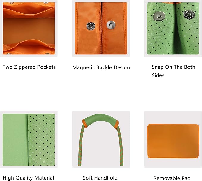 QOGiR Neoprene Multipurpose Beach Bag Tote with Inner Zipper Pocket … … … … - Image 7