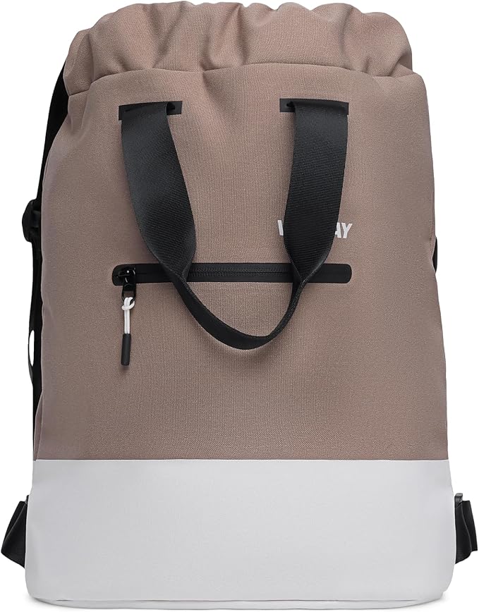 VOORAY 23L Flex Cinch Drawstring Backpack, Neutral Color Block – Lightweight Travel Bag, Sports Gym Backpack for Women & Men, Weekender Bag - Image 2