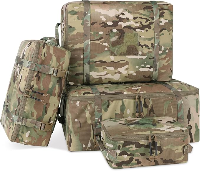 PETAC GEAR 4 PCS Tactical Modular Packing Cubes with Waterproof Material, Large Capacity Storage Bag, Easy Clean Outdoor Travel Organize Storage Pouches Bags (M-T) by PetacGear