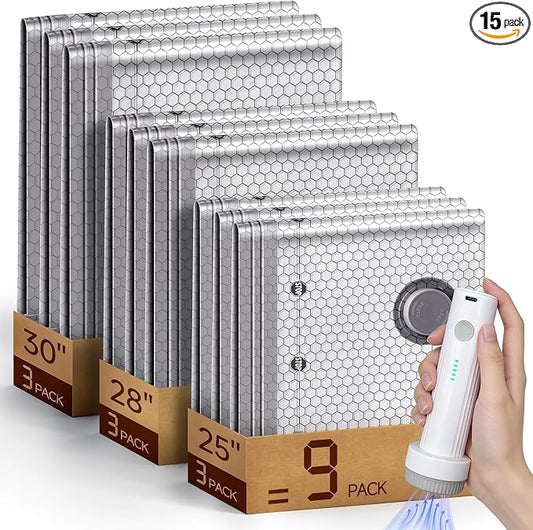 Space Saver Vacuum Storage Bags with Portable Electric Pump, Vacuum Seal Bags for Clothing Travel, Compression Bags for Travel & Home, Clothes, Blankets, Seasonal Storage, 9 Combo (3L/3M/3S) by Unknown