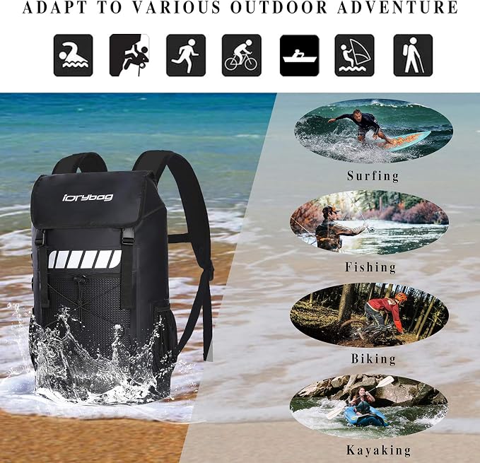 IDRYBAG Waterproof Backpack for Men 25L/45L, Dry Bags Kayak, Dry Backpack Camping Hiking - Image 6