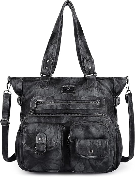 Angelkiss Purses Handbags for Women PU Tote Satchel Bags for Women Pockets Shoulder Bags… | PU by AngelKiss
