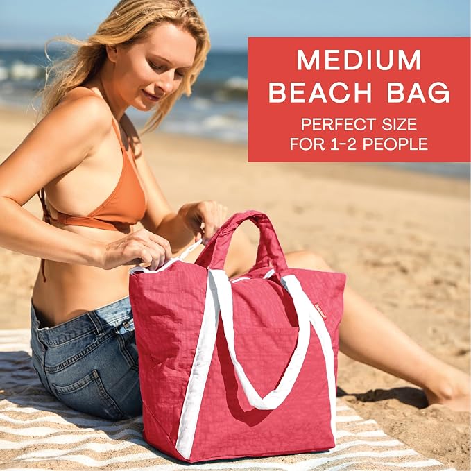 Bodysurf Beach Bag Waterproof Sandproof, Foldable Packable Travel Zip Tote - Image 8
