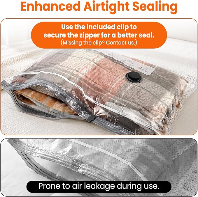 Vacuum Storage Bags for Travel, 12 Pack Vacuum Seal Bags for Clothing With Cordless Electric Pump, Space Saver Bags for Luggage, Clothes, Ideal for Home, Seasonal Storage - Image 3