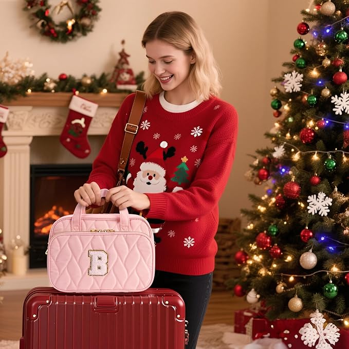 YOOLIFE Travel Toiletry Bag for Women - Hanging Toiletry Bag Makeup Bag, Portable Toiletries Travel Bag and Cosmetic Bag Essentials Black - S