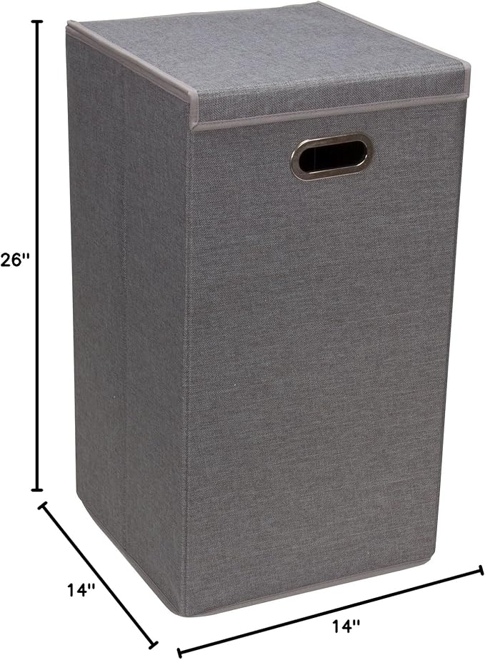 Household Essentials 5620 Collapsible Single Laundry Hamper with Magnetic Lid - Grey - Image 8
