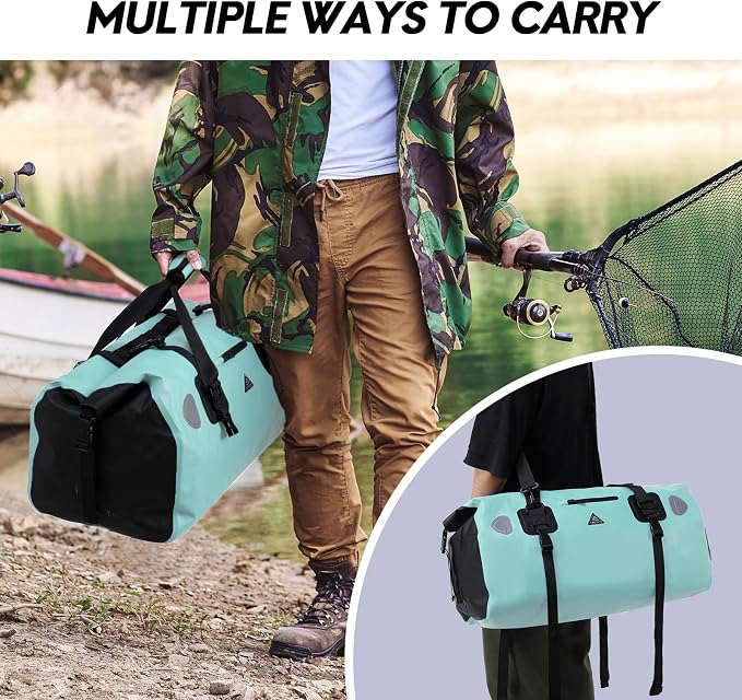 Haimont Waterproof Duffel Bag Roll-top Dry Duffel Bag with Quick-fixed Straps for Motorcycling, Rafting, Boating, SUP, Kayaking, Travel, 50L/70L - Image 7
