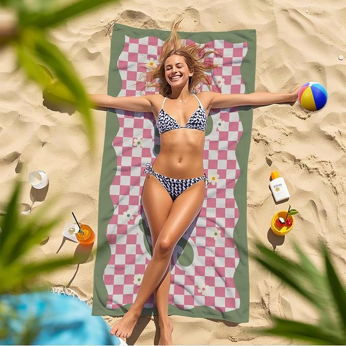JML Personalized Beach Towel with Name, Custom Flower Beach Towel, Customized Microfiber Pool Towel, Quick Dry & Absorbent Swim Towel for Adult,Anniversary, Birthday, Summer Holiday,Vacation - Image 7