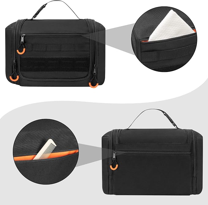 Tactical Toiletry Travel Bag for Men, Dopp Kit Shaving Organizer Case for Toiletries, Shower and Grooming Care Accessories - Image 4