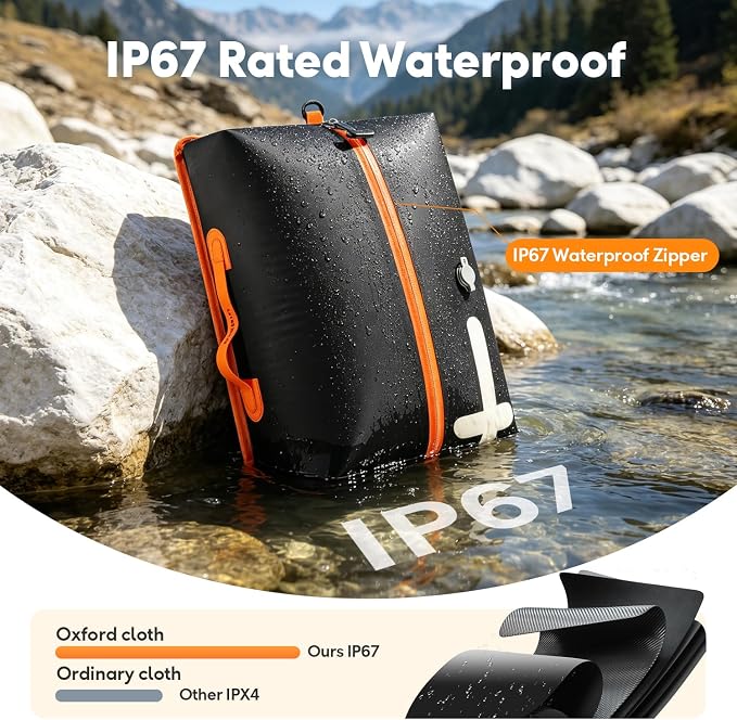 Travel Vacuum Bags with Shoulder Strap – IP67 Waterproof Vacuum Seal Reusable 22L Carry-On Compression Bags for Clothes, Suitcase & Luggage(1-Pack,Black) - Image 4