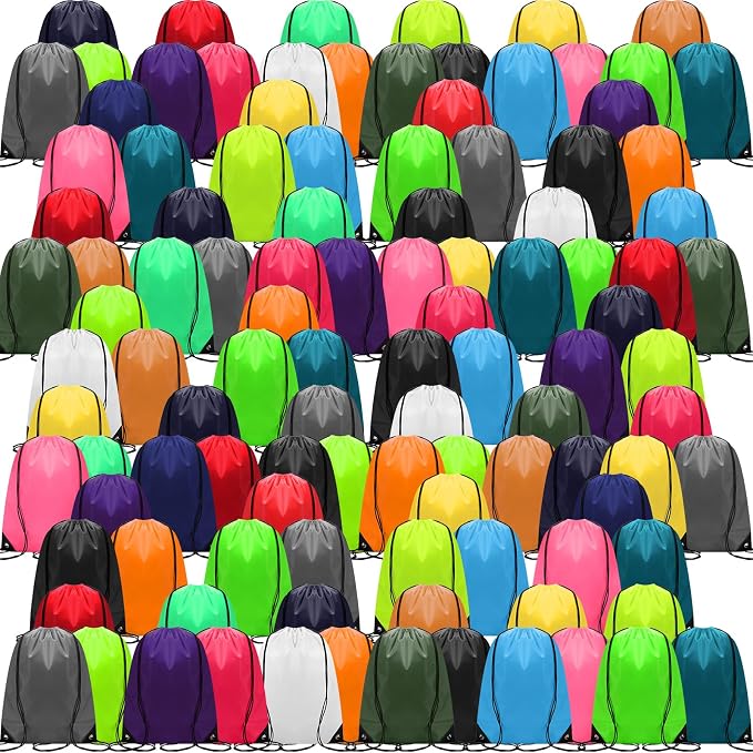 Shappy Drawstring Backpack Bulk Sports Gym Cinch Bag Polyester String Bag for Men Women(20 Colors,400 Pcs) by Shappy