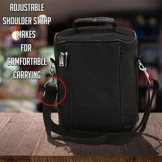 Primeware 6 Pack Bottle Beer Bag Extra Thick Insulation Keeps Drinks Cold Multi-Use for Water, Beer, Coffee or Any Other Beverage, BYOB & Barbecues (Black) - Image 4