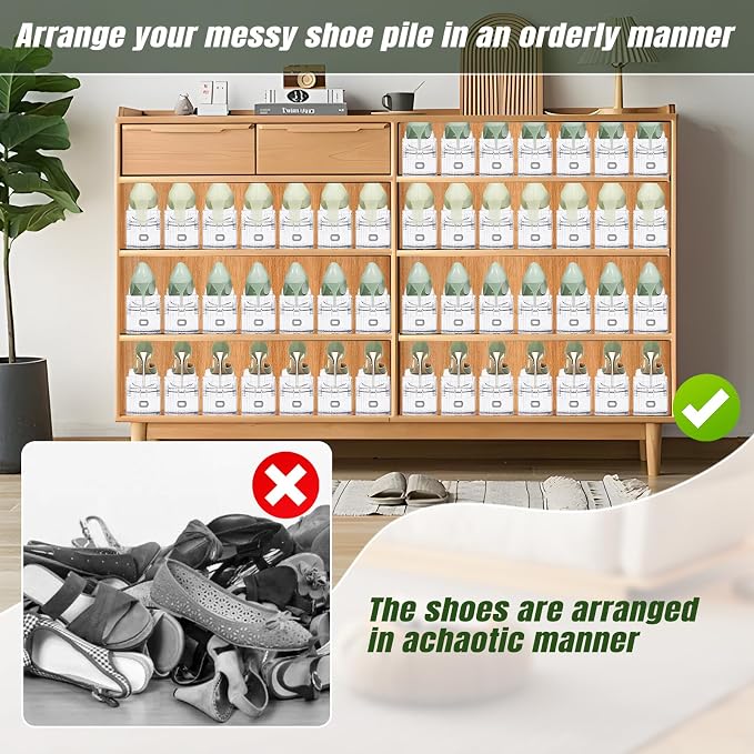 Clear Shoe Slot Organizer, 16 Pack Adjustable Shoe Slots Organizer for Closet Clear Shoe Stackers Shoe Rack Holder Shoe Space Savers for a Pair of Shoes - Image 6