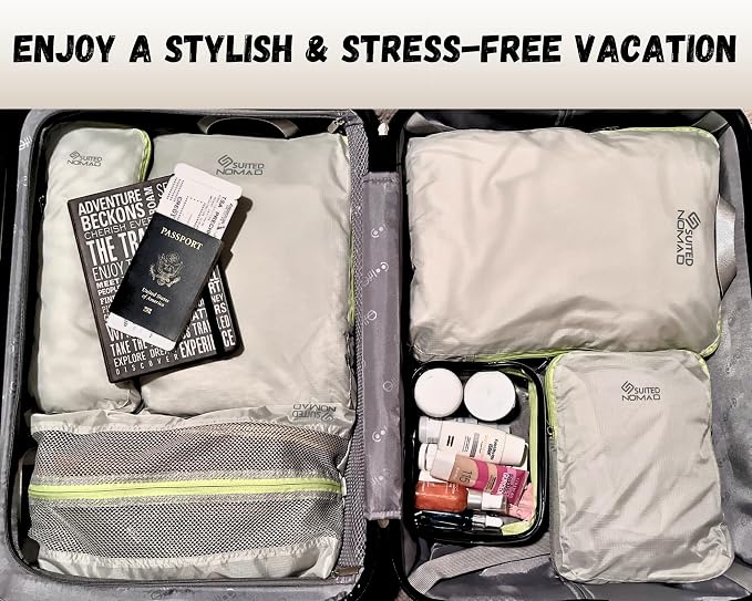 SUITEDNOMAD Ultralight Compression Packing Cubes Set, Suitcase and Backpack Travel Organizer Bags - Image 6