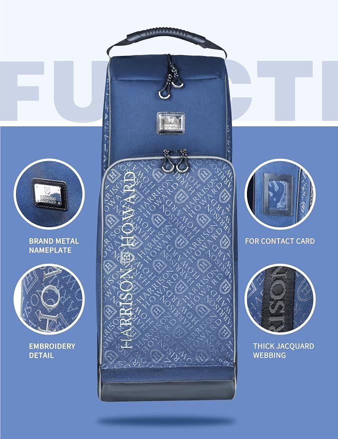 Harrison Howard Tall Boot Bag Equestrian Boot Travel Bag for Storing Helmet, Horse Whip Accessories Boot Storage Bag Navy - Image 4