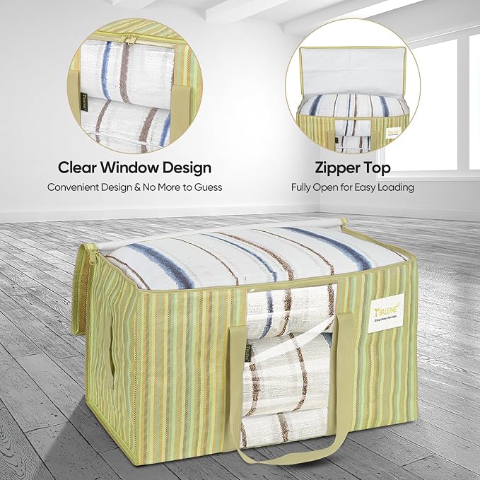 BALEINE 2-Pack Oversized Moving Bags with Reinforced Handles, Heavy-Duty Storage Tote Moving Supplies for Packaging, Camping (Color Stripe, 2-Pack) - Image 5