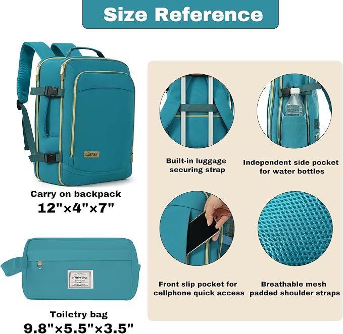 Hardside Luggage Sets, Lightweight Stripes Suitcase with Spinner Wheels, Blue 28 - Image 3