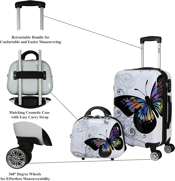 World Traveler Butterfly Luggage, 4-Piece Set - Image 7
