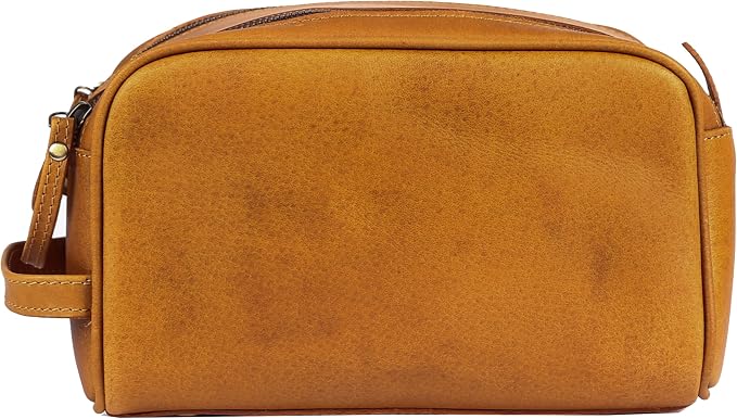 KomalC Travel Toiletry Bag – Premium Leather Dopp Kit for Men & Women with Water-Resistant Lining & Spacious Zippered Organizer - Image 3