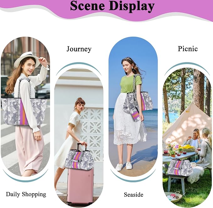 QOGiR Neoprene Multipurpose Beach Bag Tote with Inner Zipper Pocket … … … … - Image 7