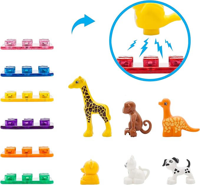 PicassoTiles Toy Carry Case + Action Figures 4 Family + 7pc Animal, Travel Bag EVA Storage Organizer Box, Portable Waterproof Oxford Cloth, Magnet Expansion Pretend Playset Pack Character Accessory - Image 9