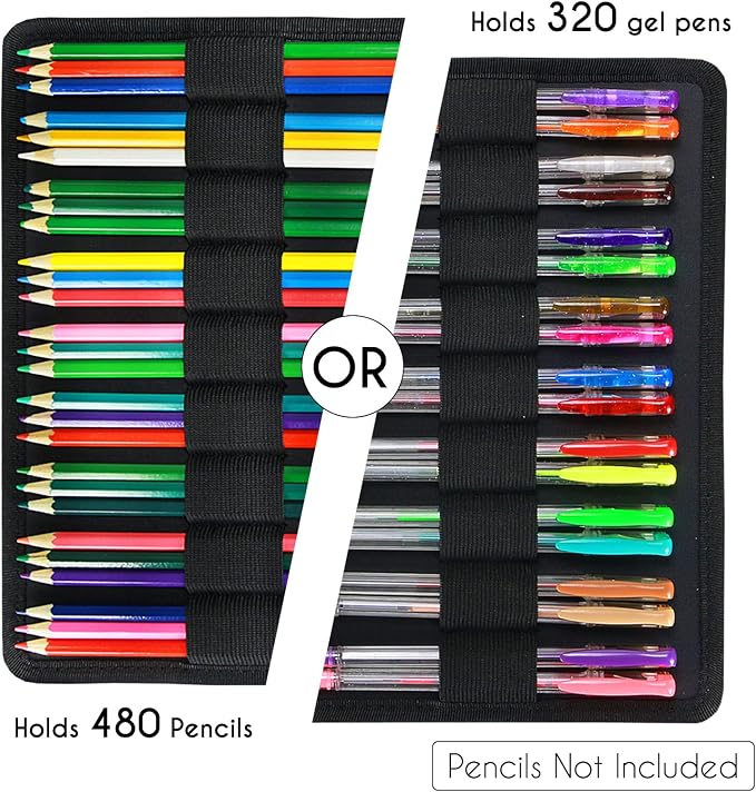 YOUSHARES 480 Slots Colored Pencil Case - Big Capacity Pen Case Organizer with Multilayer Holder large Colored Pencil Case (Purple Pink Rose) - Image 5