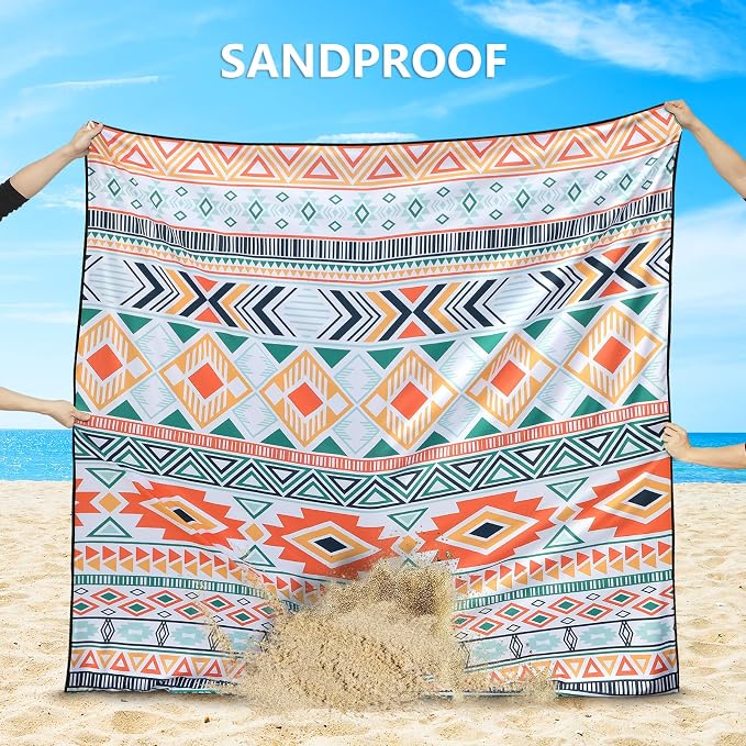 HIHOHO Beach Blanket Waterproof Sandproof Extra Large Beach Mat 79" X 83"/120"x108"for 1-8 Adults Quick Drying Durable Outdoor Picnic Mat for Beach Travel Camping Hiking - Image 3