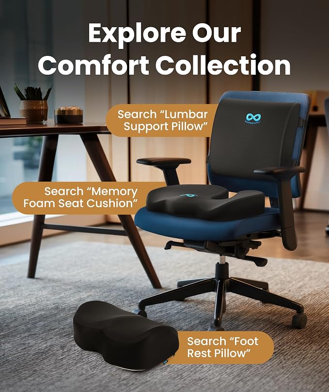 Everlasting Comfort Lumbar Support Pillow for Office Chair - Memory Foam Back Cushion for Car Seat - Promotes Better Posture, Back Pain Relief - Ideal Gaming and Desk Chairs Work and Home Essentials - Image 8