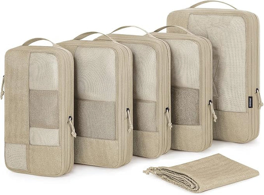 BAGSMART Compression Packing Cubes for Travel, 6 Set Luggage Organizer Bags | Fits 20/24/28in Carry-On Suitcases, Compressible Bags Streamline Cruise Travel Essentials, Sturdy Handles, Machine Washable by BAGSMART