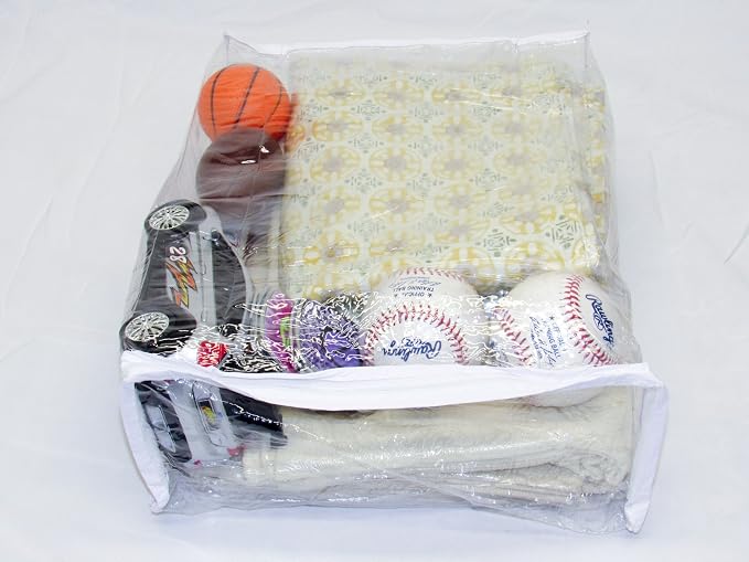 Heavy Duty Vinyl Zippered Closet Storage Bags (Clear) for Sweaters, Blankets, Comforters, Bedding Sets and Much More! (11" x 15" x 4") 2.9 Gallon 20-Pack - Image 6