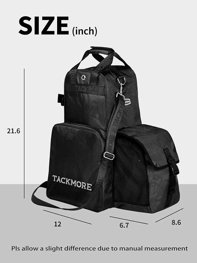 Tackmore Horse Riding Boot Carry Bag, Equestrian Boot Bag, Multi-Functional Storage Keep Rider's Gear & Accessories Secure - Image 7