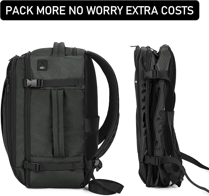 ECOHUB Travel Backpack 18x14x8 Spirit Airlines Personal Item Bag Carry On Backpack 13 Pockets Large Work Casual Daypack for men Airline Approved Waterproof Gym Backpack with Charging Port, Gray - Image 6