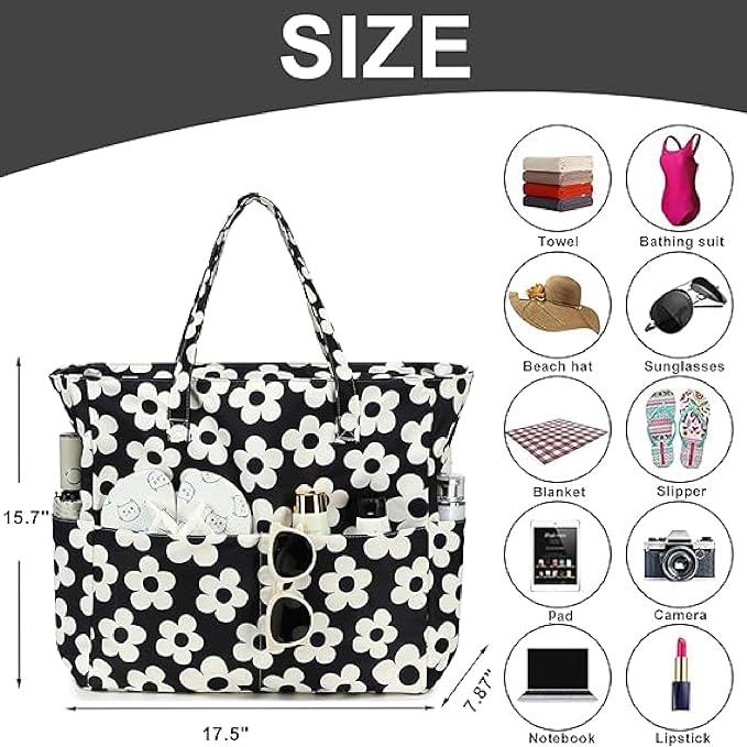 Bluboon Waterproof Beach Tote Pool Bags for Women Ladies Extra Large Carry On Bag With Wet Compartment for Weekender Travel - Image 6