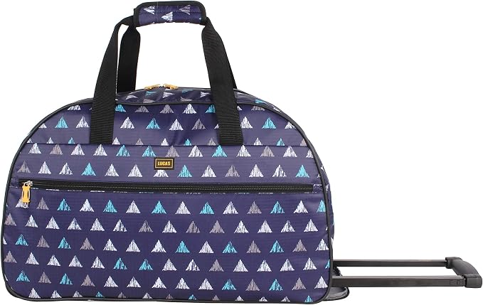 lucas Designer Carry On Luggage Collection - Lightweight Pattern 22 Inch Duffel Bag- Weekender Overnight (Triangle, 22in) by LUCAS