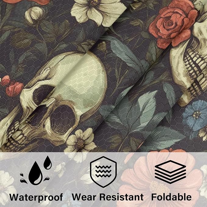 Floral Skull 6 Set Compression Packing Cubes for Travel Luggage Carry On Suitcase Compressible Expandable Packing Cubes Organizers Bag - Image 5