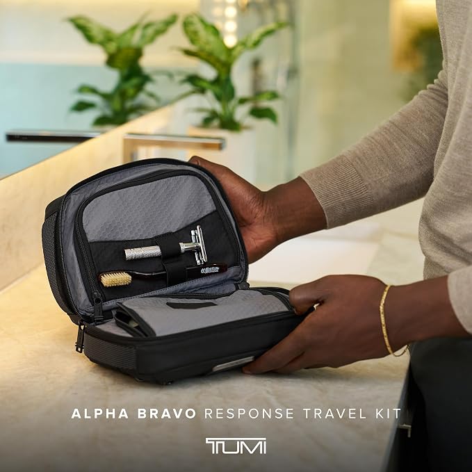 TUMI - Alpha Bravo Response Travel Kit - Men's Travel Organizer - Hanging Toiletry Bag - 6.25" X 9.5" X 3.5" - Black - Image 2