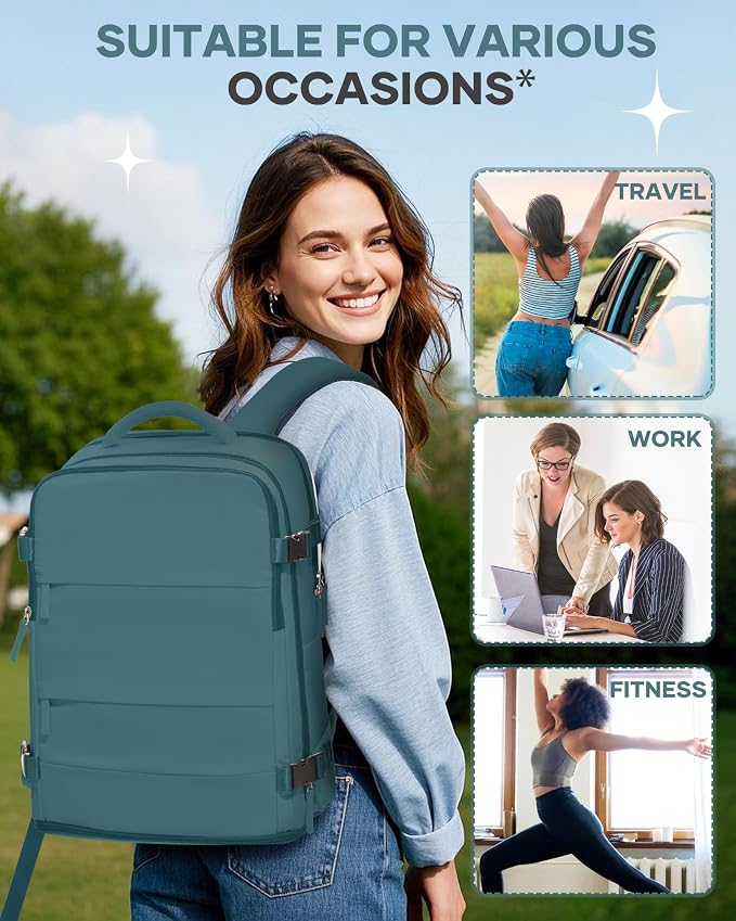 coofay Large Travel Backpack For Women Men Airline Approved Carry On Backpack Flight Approved Waterproof Sports Luggage Backpack Casual Daypack Small Hiking Backpack - Image 9