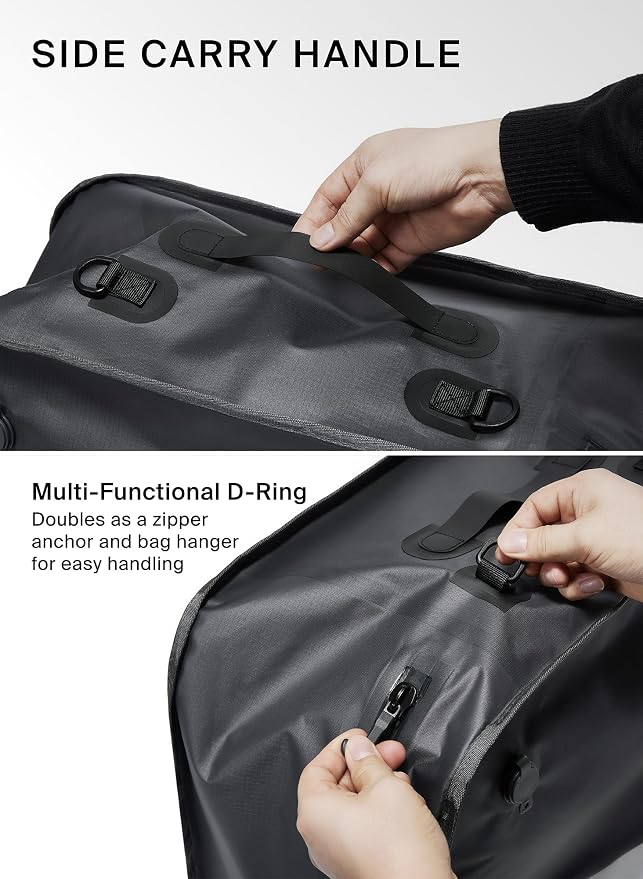 Black Voyage Reusable Vacuum Compression Travel Bag for Carry-On Suitcase and Backpack, Recycled IPX8 Waterproof Space Saver Vacpack (1-Pack, 41L - No Pump) - Image 8
